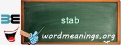 WordMeaning blackboard for stab